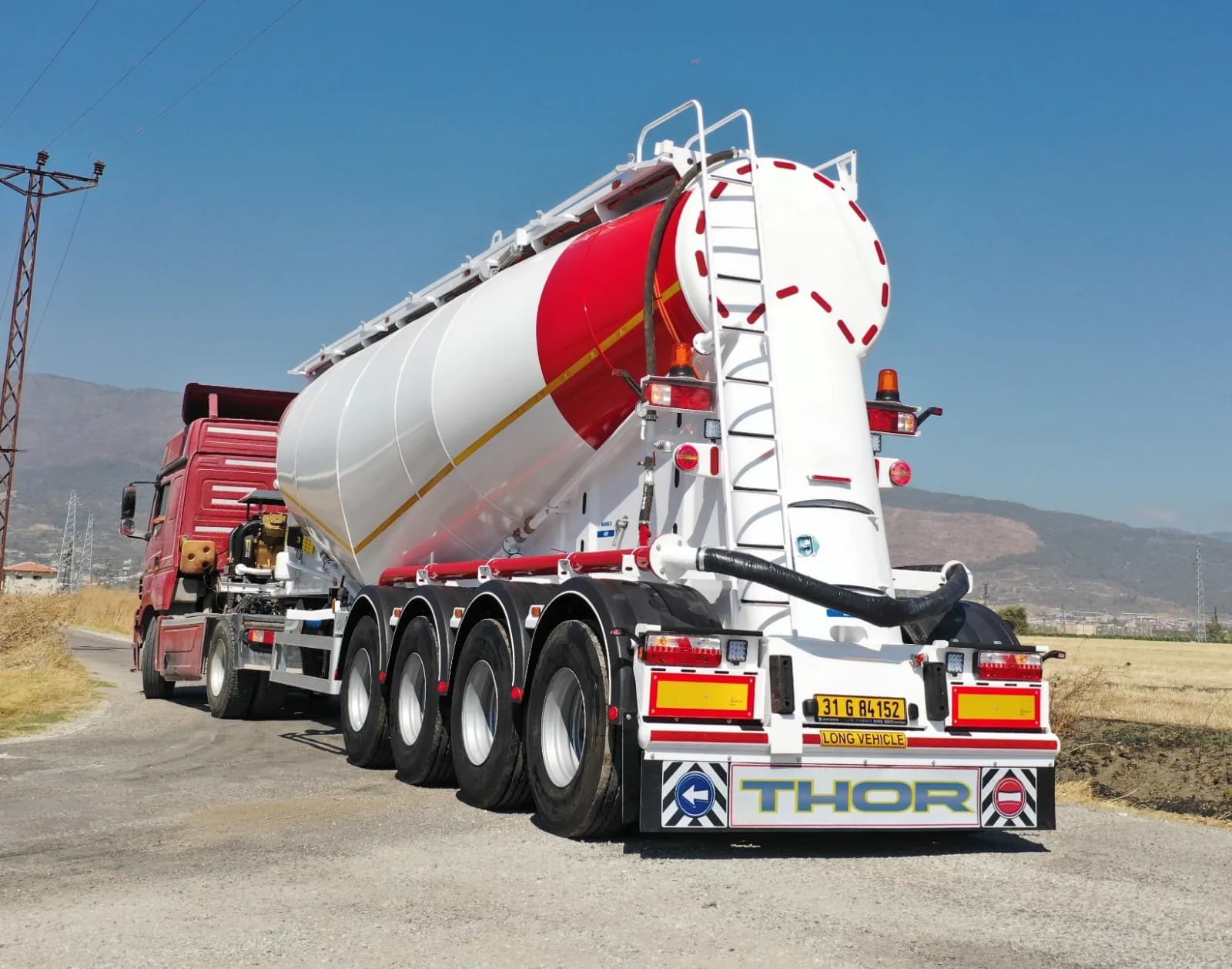 Thor tanker trailer on a rural road