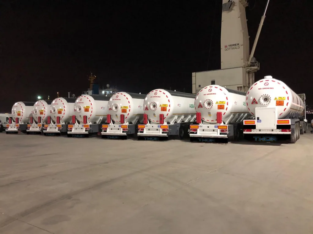 Tanker trailers prepared for delivery